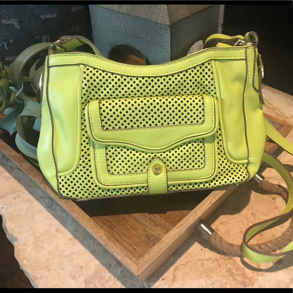 Neon yellow crossbody bag